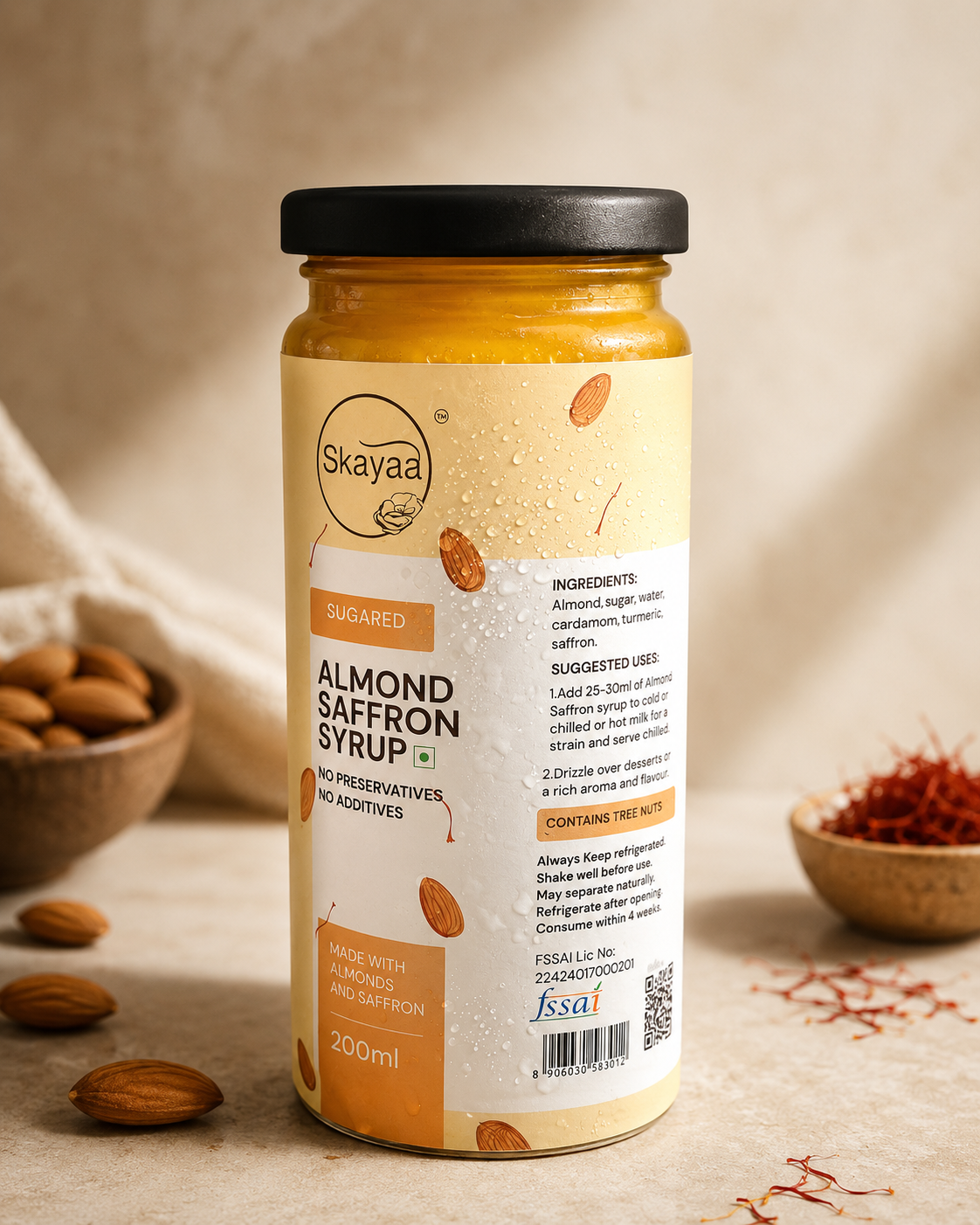 Almond Saffron Syrup - 200ml